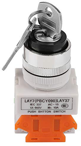 JULYKAI Interrupteur Rotatif à clé, Interrupteur à clé à 2 Positions Interrupteur Rotatif à clé, pour la Maison