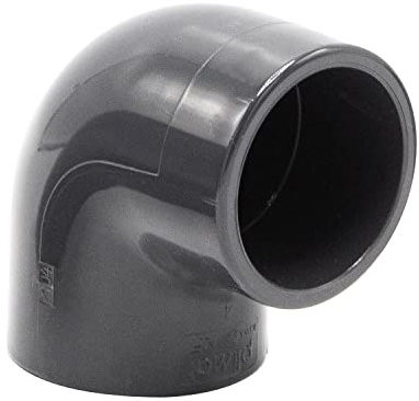 PVC-Winkel-Muffe 90° I 40mm I 1 1/4 Zoll I Klebemuffe I Rohrmuffe mit 2-Anschlüssen I Verbindungsstück Fitting I bm083