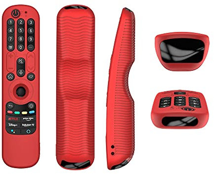 Funda para Mando a Distancia Compatible con LG AN-MR21GC MR21N/21GA/LG OLED TV Funda Protectora para Mando a Distancia de Silicona a Prueba de Polvo para Mando a Distancia (Rojo)
