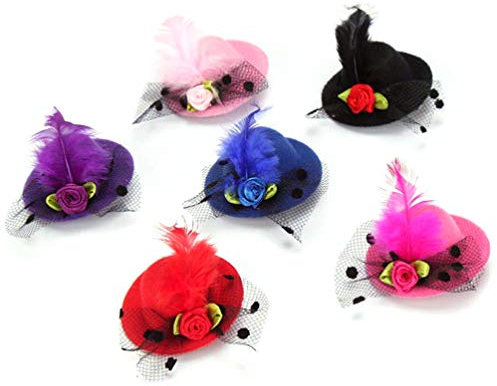 TOYANDONA Mini Hut Haarspange 12 Stücke Niedliche Mini Top Hut Fascinator Hüte Clip Mädchen Haarspange Haar Haarpin für Mädchen (Zufällige Farbe)