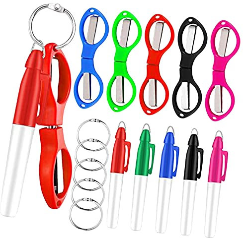 F Fityle Pacchetto Penna per Infermiere compatti Set di Forbici Forbici di Sicurezza Pieghevoli Multifunzione, Multicolore