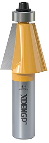 XDENGP 15-Grad-Fasenfräser mit 2,5 cm Schnittlänge, 1,27 cm Schaft, Hartmetallkante, formender Schrägfräser mit Lager, Fasen-Bit, Gehrungswinkelfräser-Werkzeug