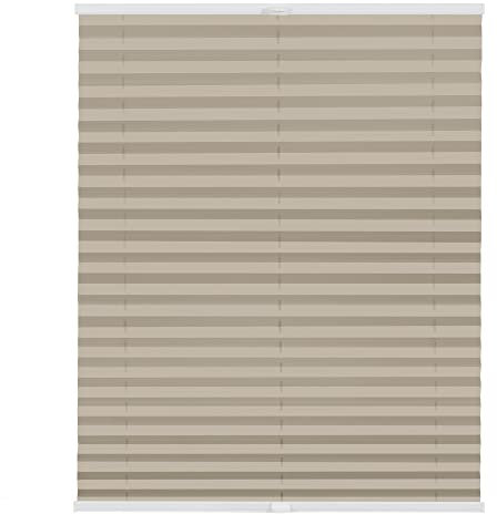 Lichtblick Plissee Klemmfix nach Maß, ohne Bohren, verspannt, lichtdurchlässig, Blickdicht, Made in Germany - Beige 105 cm x 130 cm (B x L)