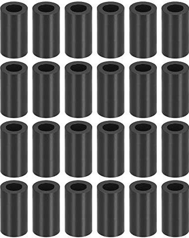 YOKIVE 100Stk Schwarz Rund Distanzstück Unthreaded Unterlegscheibe mit Hoch Isolierung Wirkung Halten Höhe Einheitlich Groß für M4 Schrauben (ABS 4.2mmx7mmx15mm)