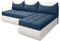BROMARKT Ecksofa Triad L-Form Schlafsofa Wohnlandschaft Links/Rechts Couch, Bettkasten,Schlaffunktion,viele Farbvarianten (Recht, Como 85 – Blau + Madrit 920, h80 x t141 x b200 cm)