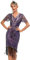 Viloree Robe Soirée Femme Paillette Frange Robe Année 20 Violet XXL