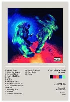 Pluto X Baby Pluto Poster Leinwand Poster Wandkunst Dekor Druck Bild Gemälde für Wohnzimmer Schlafzimmer Dekoration ungerahmt 40 x 60 cm
