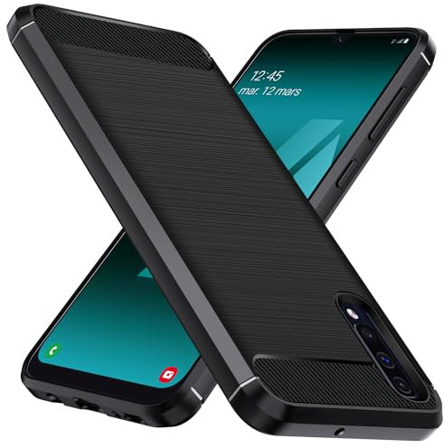 ivoler Silikon Hülle für Samsung Galaxy A50 / A30S, [Militärischer Schutz] Stoßfest Handyhülle, Dünne Weiche Flexible TPU Kratzfest Schutzhülle Anti-Fingerabdruck Case Cover, Schwarz