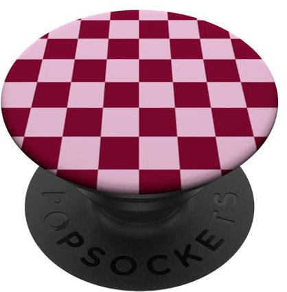 Cute Hot Pink Checker Hot Pink Checkered Aesthetic Checkered PopSockets Adhesive PopGrip
