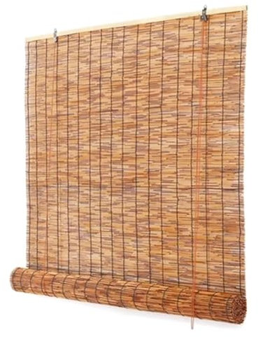 ORANGES Bambusrollos Outdoor 1m 1.2m 1.6m 1.4m Breit Sonnenschutz Schilfrohrvorhang Fenster Sichtschutz Bambus Raffrollo Rollo für Fenster Küche Wand Türen Seitenzugrollo