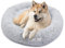 pfoten&nasen® Wolke 7 Hundebett M [Hellgrau, 75 cm] – Flauschiges Donut-Kissen für mittelgroße Hunde – Waschbar mit abnehmbarem Bezug – Kuschelig & Rund