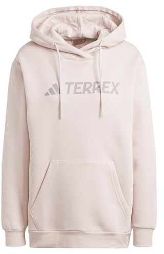 adidas Women's Terrex Multi Large Logo Hoodie, Putty Mauve, XS