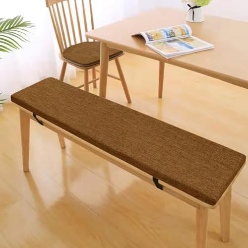 COITROZR 3 cm Dickes Sitzkissen, Bankauflage Bankkissen Stuhlkissen, Bequeme Waschbare Sitzauflage Sitzkissen Bank, Gartenbank Auflage Outdoor, Bank Sitzpolster für Schule(90x45cm, Brauner Kaffee)