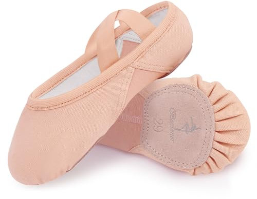 Bezioner Scarpe Danza Bambina Altamente Elastiche Scarpette Danza Classica Scarpe da Ballo Donna Suola Spezzata per Ragazze e Adulti Rosa 26