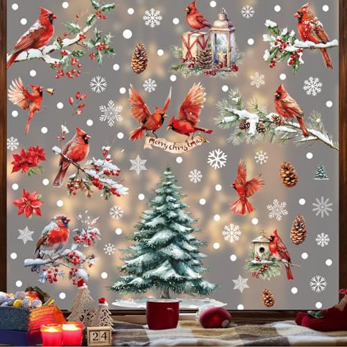 Pegatinas Navidad para Ventanas y Cristal - Vinilos Grandes para Escaparate - Adornos Decoración Reutilizable