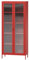 Jan Nowak 2-türiger Vitrinenschrank - Angelo | 80 x 185 x 45 cm | 4 Verstellbare Ablagen, Gehärtetes Glas, Wandmontage | Glasvitrine Stehend, Vitrine Glas, Wohmzimmerschrank Glitzernd | Rot