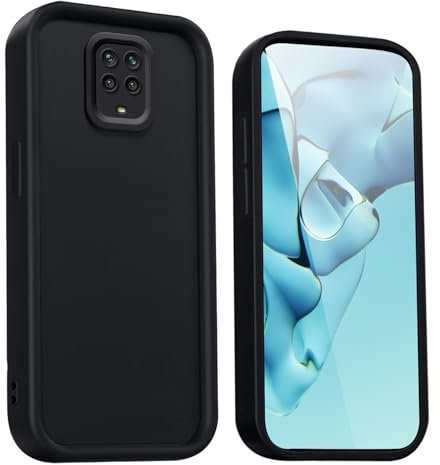 WBWONE Funda para Xiaomi Redmi Note 9S / Redmi Note 9 Pro - Carcasa Protectora de Silicona Premium con Diseño Elegante y Antigolpes - Negro