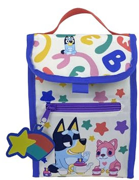 CyP Brands- Bluey, Bolsa de Merienda, Arco Iris, Rainbow, Bolsa, Asas, Sostenible, Reciclable, Multicolor, Producto Oficial