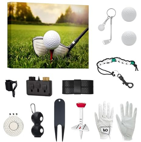 Golf Adventskalender 2024 Weihnachten Countdown Kalender für Golfer Golf Weihnachten Adventskalender für Golfer Countdown bis Weihnachten Tragbares Golf Werkzeug Set für Anfänger Freunde