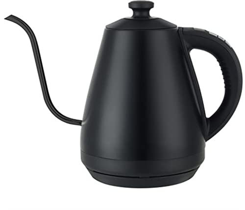 GSZCCZS Electric Kettle Swan Neck with Temperature Presets 1L Electric Teapot Drip Kettle Thermostat Heating Quick Kettle for Coffee and Tea,Frosted Silver (Matte Black) Full moon vision
