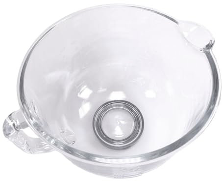 Glass Mixing Bowl Replacement for Kenwood KMX750 Series KMX750BK, KMX750WH Food Mixers – New Style Transparent Bowl with Handle and Spout