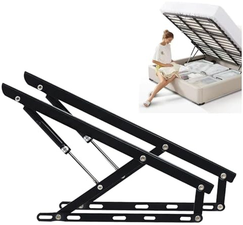 1 Pair Lifting Bed Mechanism,Bed Lift Support, Hydraulic Rod Storage Bed Divider Mechanism Bed Frame Hardware Ideal For Lifting Mattresses,Boards Or Bed Frames For Sofas And Beds, Bed Storage Lift Kit