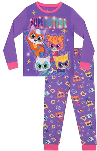 Disney SuperKitties Girls Pyjamas, Long Sleeve Kids Pjs, Adorable Girls' Pyjama Sets, Ages 2 To 8 Years