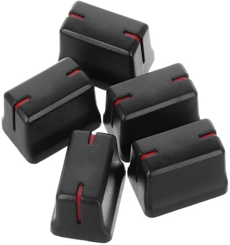 Faderknopf Schieberegler Knöpfe 1x4 Mm 5 Stück Schwarz Kunststoff | Ersatz Faderkappen, Mixer Potentiometer Teile, Einfache Bedienung, Verschleißarm, Kompakt Verstaut