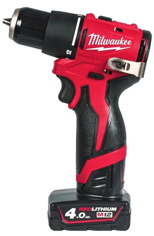 Milwaukee Brushless Schlagbohrmaschine M12 M12 BLPDRC-402C komplett mit zwei 4Ah Akkus und Ladegerät