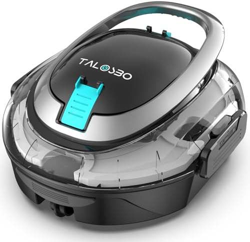 (2026 Upgrade) TALOSBO S2 Robot Piscine,Double Filtration,Aspirateur Piscine sans Fil, 90 Min d'Autonomie, Nettoyeur de Piscine Compact,Stationnement Automatique,pour Piscines Hors Sol Jusqu'à 85 m²