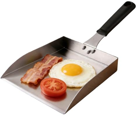 Griddle Spatula - Extra Large Stainless Frying Turner | Flat Top Grill Cooking Tool with Heat Resistant Grip | Teppanyaki Style Utensil for Burgers Skewers Outdoor Barbecue Use