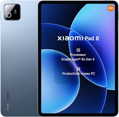 XIAOMI Pad 8, Tablet 11,2 pulgadas 12 + 256 GB, Android 16, Snapdragon 8s Gen 4, batería larga duración 9200 mAh, pantalla 3,2 K 144 Hz, HyperAI, 45 W, con cargador(azul)