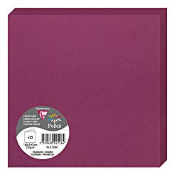 Clairefontaine 2126C Packung (mit 25 Doppelkarten Pollen, Gefaltet, 160 x 160mm) 210g, himbeer