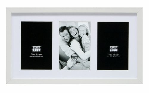 Deknudt Frames S66KA6-10.0X15.0 - Cornice portafoto a 3 vani, per Foto 10 x 15 cm in Formato Verticale, Colore: Bianco 56 x 29 x 2 cm