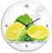 ARTLAND Wanddeko Wanduhr ohne Tickgeräusche Glas Quarzuhr Ø 30 cm Rund Lautlos Obst Früchte Limette im Wasser Modern Food T5SN