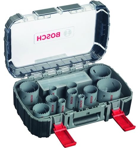 Bosch Accessories Bosch Professional 17-teiliges HSS Bimetall Lochsägen Set (für Metall, Aluminium, rostfreiem Edelstahl, Kunststoffen und Holz, Ø 20–68/76 mm, Zubehör Bohrmaschine)