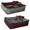 BedDog 2in1 Hundebett MAX Quattro, großes Hundekörbchen aus Cordura, waschbares Hundebett mit Rand, Hundesofa für drinnen, draußen, XXL, Cherry-Rock, Bordeaux-grau