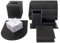KINGFOM 6pcs Leder büro Schreibtisch Set - Inklusive Schreibtisch Organisator, Kosmetiktücherbox, Mauspad,Stifthalter mit Visitenkartenhalter, Zettelbox und 500 Seiten Memo Papier (T45-6-Schwarz)