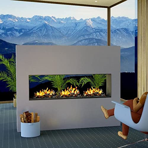 muenkel design tunnel fire electronic - Opti-Myst Elektrokamin Einsatz Einbaukamin inkl. Dekoholz - mit Heizung 2000 W und Glasscheibe - Breite 600 mm