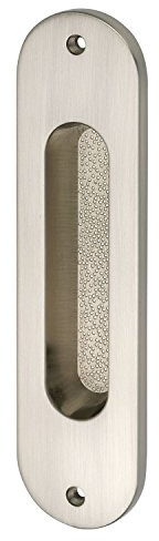 Schiebetürmuschel (Muschelgriff) oval 38x152mm Griff Messing vernickelt matt