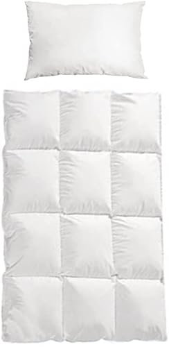 Trautesheim Kinder-/Baby-Feder-/Daunen-Bettdecke und Kissen Gesteppte Kassetten-Daunen-Decke 135x100cm mit 400g Füllung - WS 3 bis 4 - Bezug 100% Baumwolle - KEIN LEBEND-RUPF - 4-Jahreszeiten