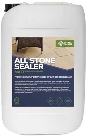 StoneCare4U - All Stone Sealer Matt Finish - 25L - Dry Finish, Invisible, Exterior Natural Stone Sealant for Sandstone, Limestone, Slate & More. Outdoor Clear Sealant for Patio, Drive & Paths