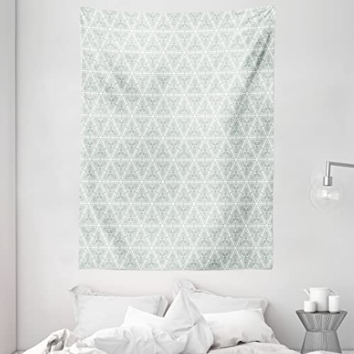 ABAKUHAUS Jahrgang Wandteppich, Jugendstil-Muster, Wohnzimmer Schlafzimmer Heim Seidiges Satin Wandteppich, 150 x 200 cm, Blasses Salbeigrün Weiß