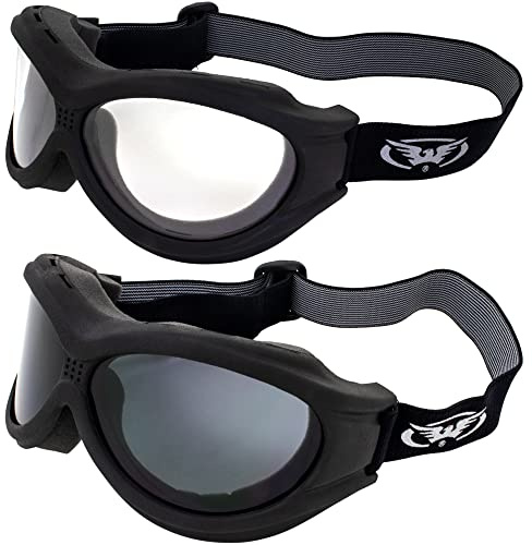 Global Vision Big Ben Brille, 2 Paar, schwarzer Rahmen, 1 klare Linse, 1 Rauchglas