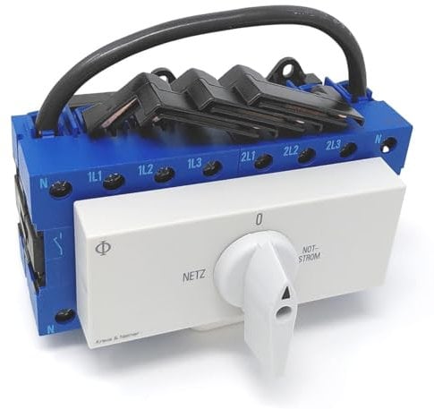 Kraus & Naimer KG40B K950 VE2 +F437 Umschalter 4-polig 40A mit Stellung Netz 0 Notstrom Schnappbefestigung Lastschalter