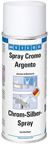 WEICON Spray Cromo/Argento 400ml - Rivestimento di metallo e altri materiali, alluminio, lucido