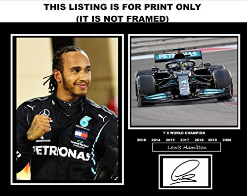 Beeindruckender Qualitäts-Fotodruck von Lewis Hamilton Success Belongs, signiert/signiert, inspirierender Fotodruck F1, Motorrennen (A4-Druck, 29,7 x 21 cm)