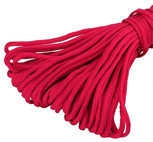 King of Trade Paracord 550 Fallschirmschnur Schnüre Nylonleine 4 mm stark, 5 m lang Farbe rot
