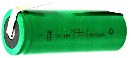 XCell Akku F Zelle (3/2 D) Flattop Ni-MH 1,2V 14000 mAh mit Lötfahne U-Form