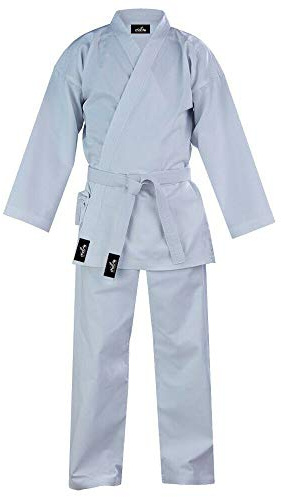 ChoCho Track Karate Suit GI Adult Student Aikido Martial Arts Free Belt Kids 110cm to 200cm (1/140cm, White)